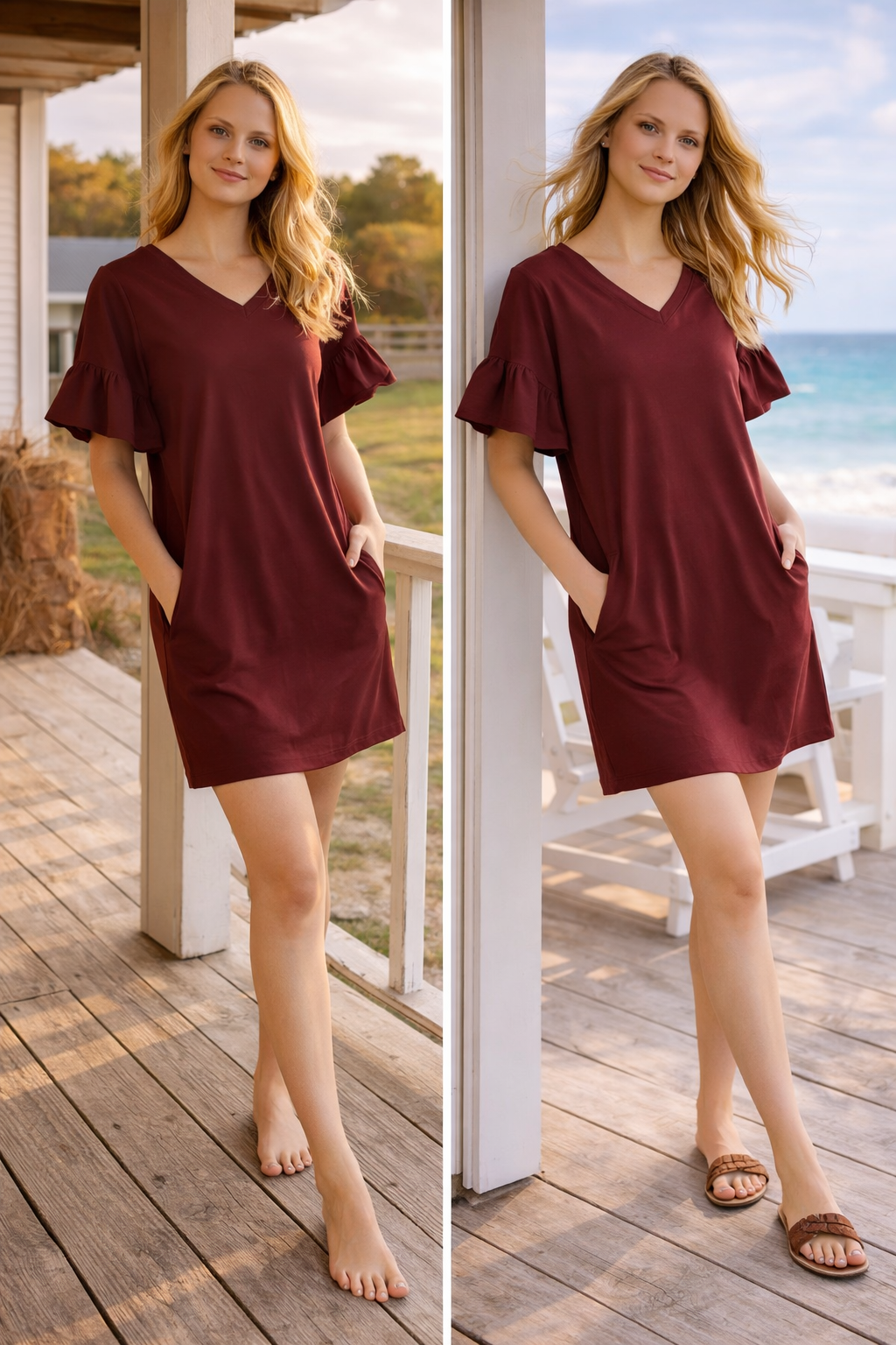 Jersey Dress Black short sleeve with pockets A line cut