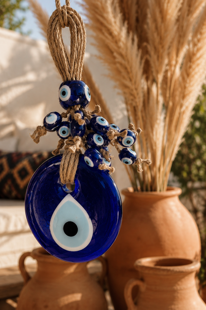 Evil Eye Wall Hanging, Handmade Glass Home Decor