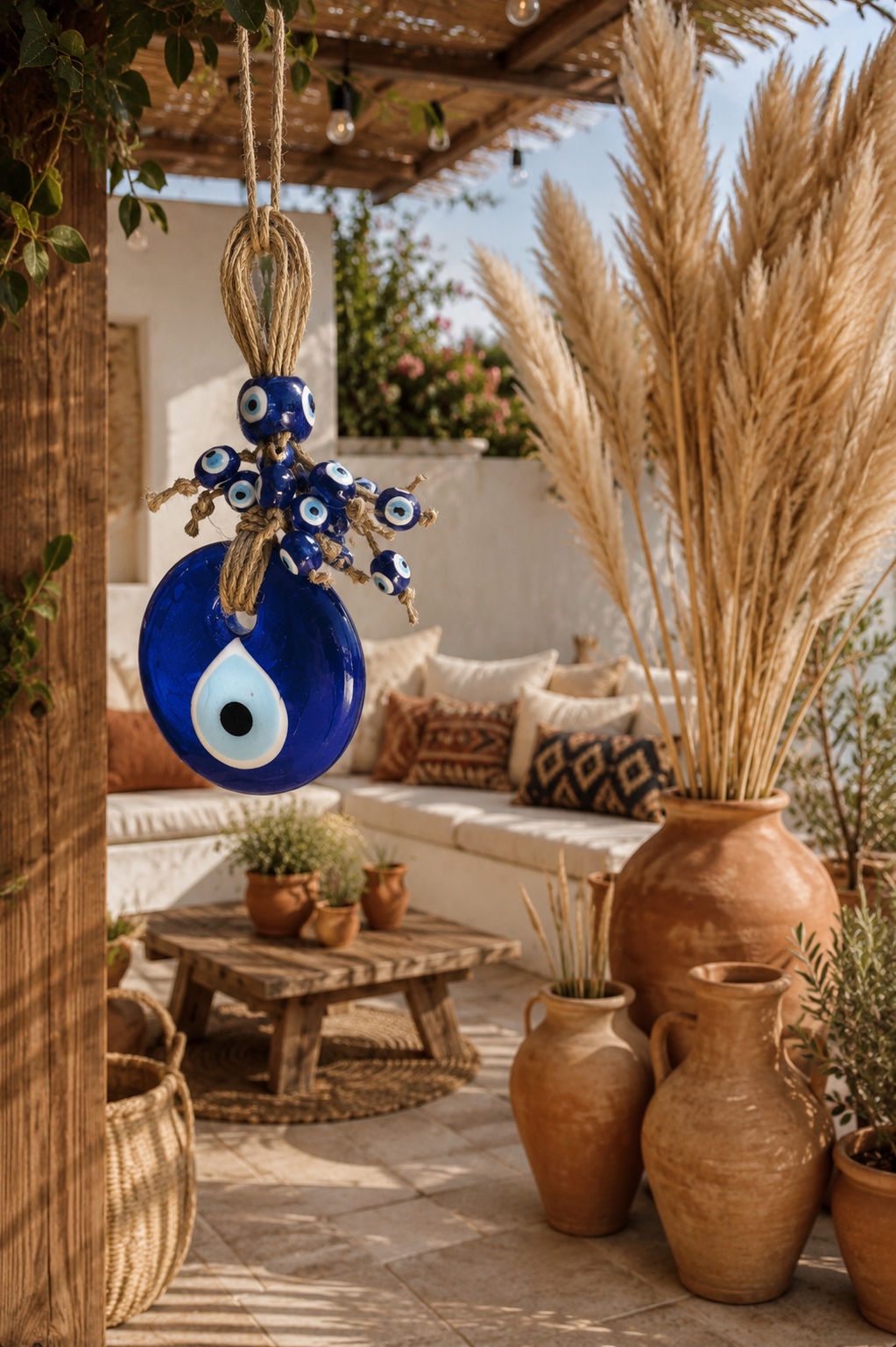 Evil Eye Wall Hanging, Handmade Glass Home Decor