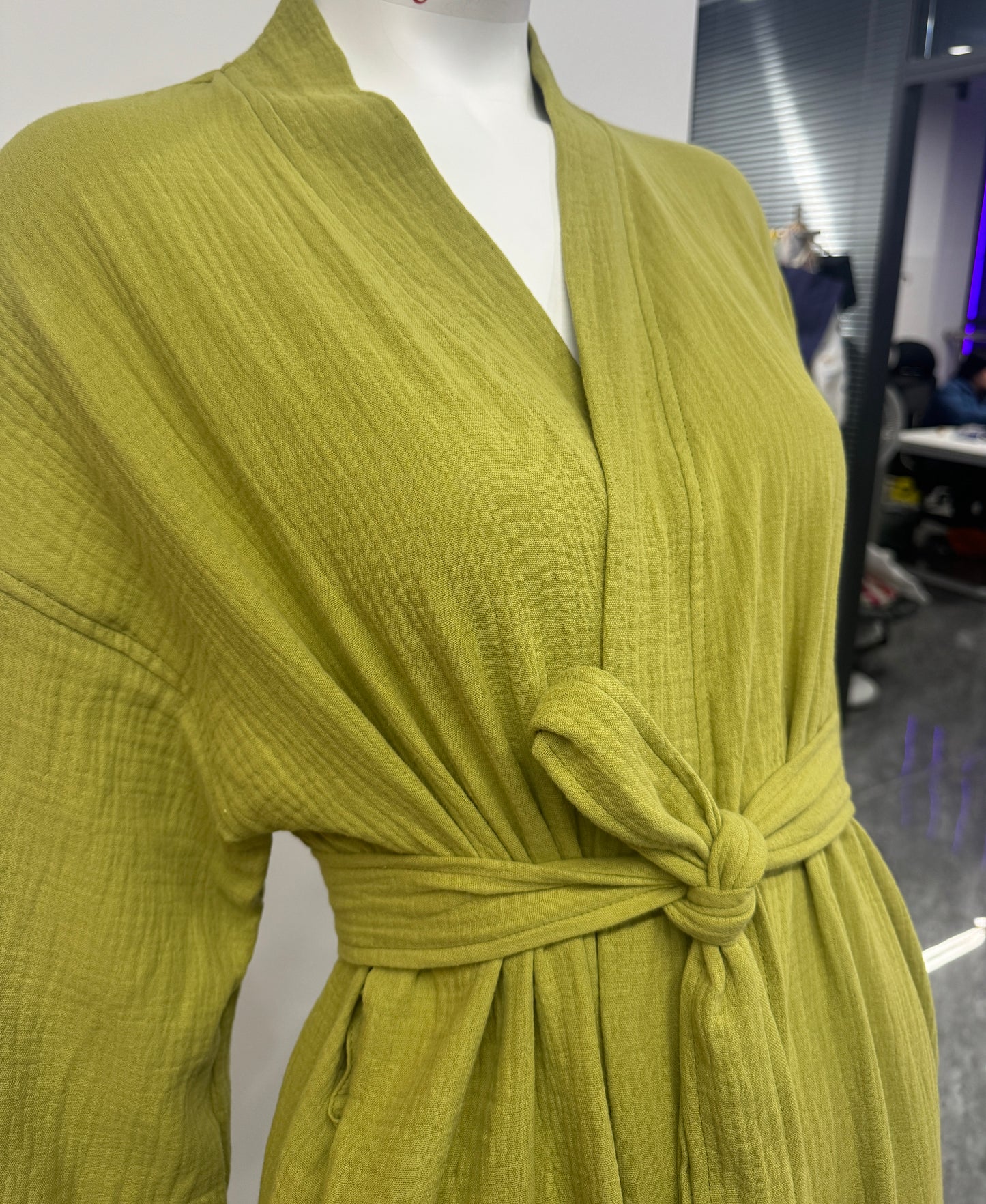 Cotton Muslin Robe, Lightweight Kimono Lounge Robe for Women