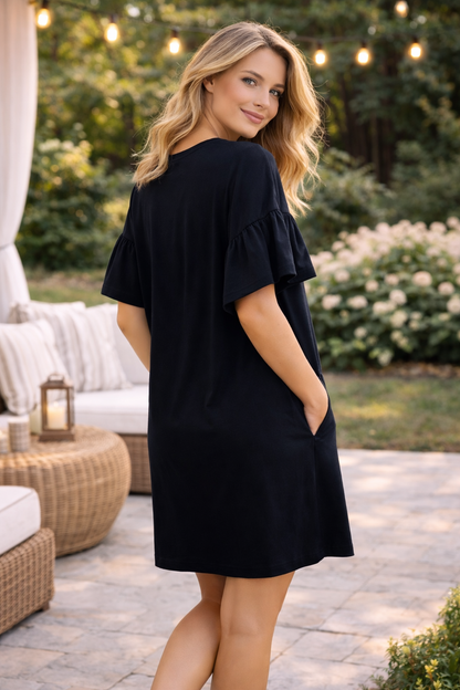 Jersey dress relaxed fit with pockets