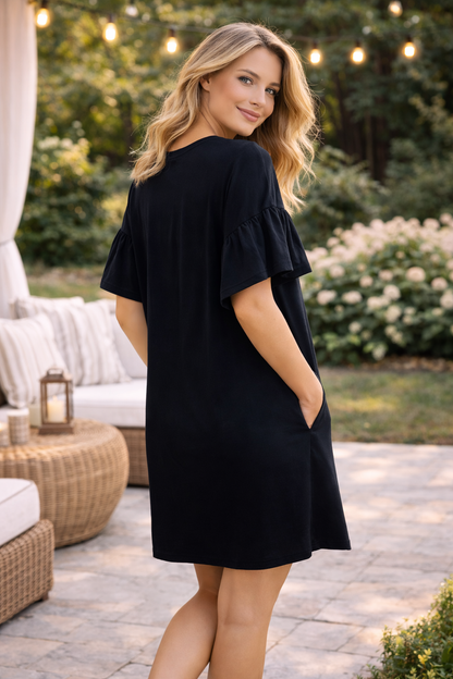 Jersey dress relaxed fit with pockets