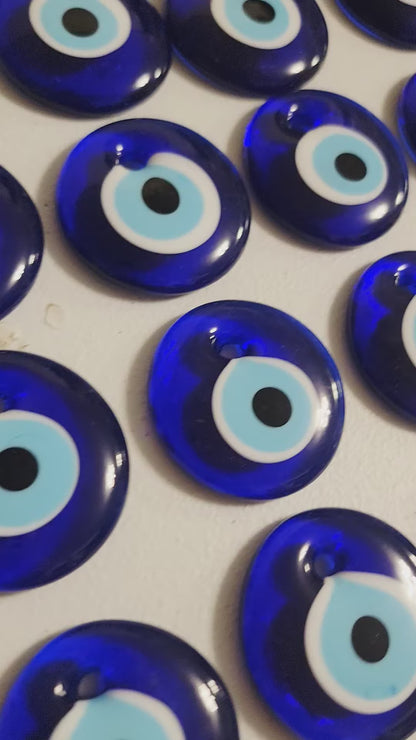 Hand Blown Glass Evil Eye Bead Charm 4 Color DIY Home Decor