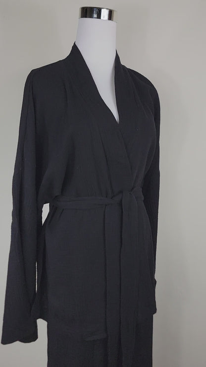 Breathable Muslin Set for Women, Versatile Everyday Wear, Black