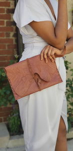 HAND-TAILORED NATURAL VIBRANT SHEEP SKIN CLUTCH - EEBRU