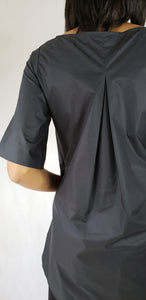 BLACK A-LINE COTTON DRESS - SHIRT - EEBRU