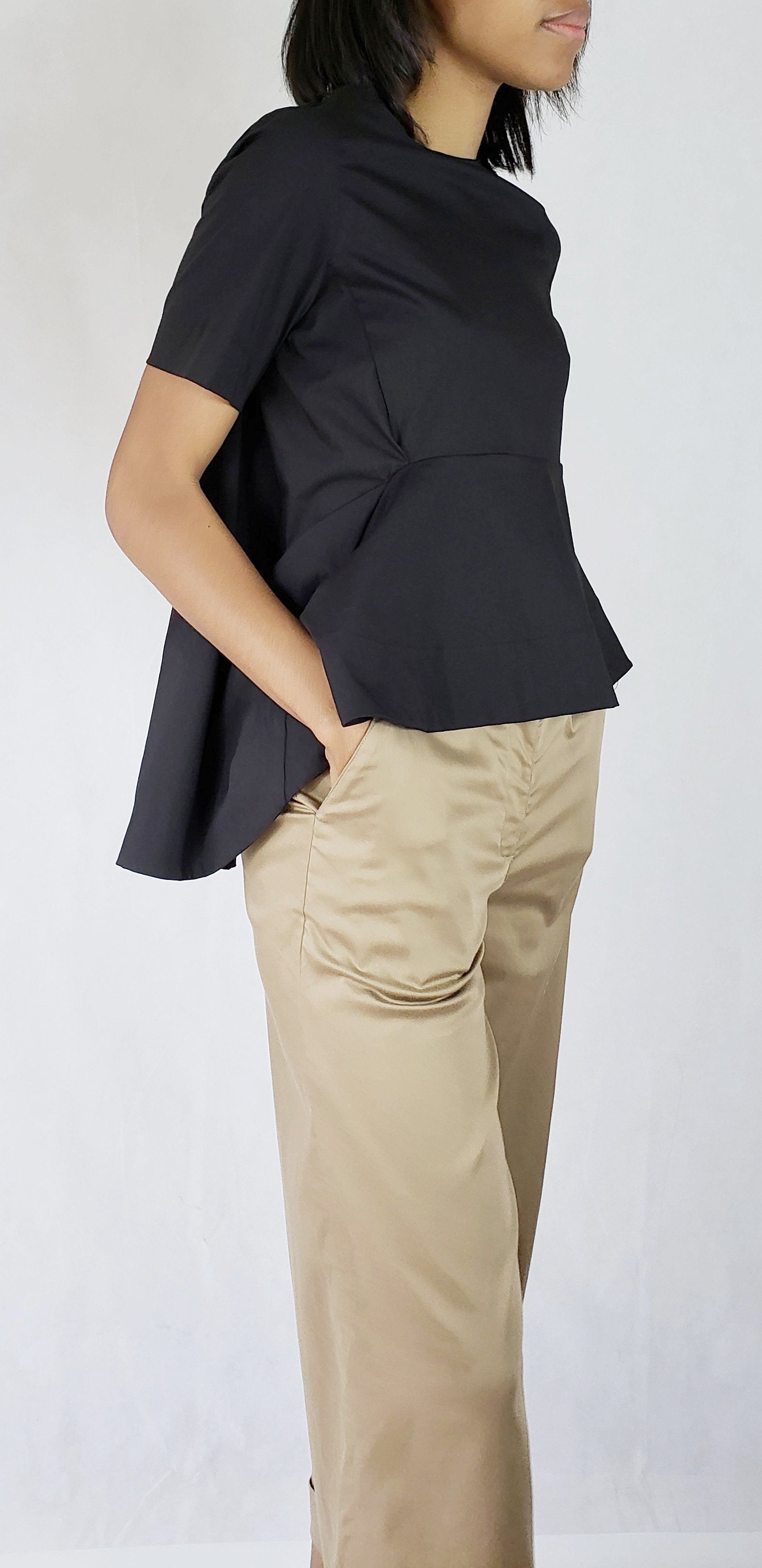 FRONT FOLDED OVERSIZED TOP SHORT SLEEVED - EEBRU