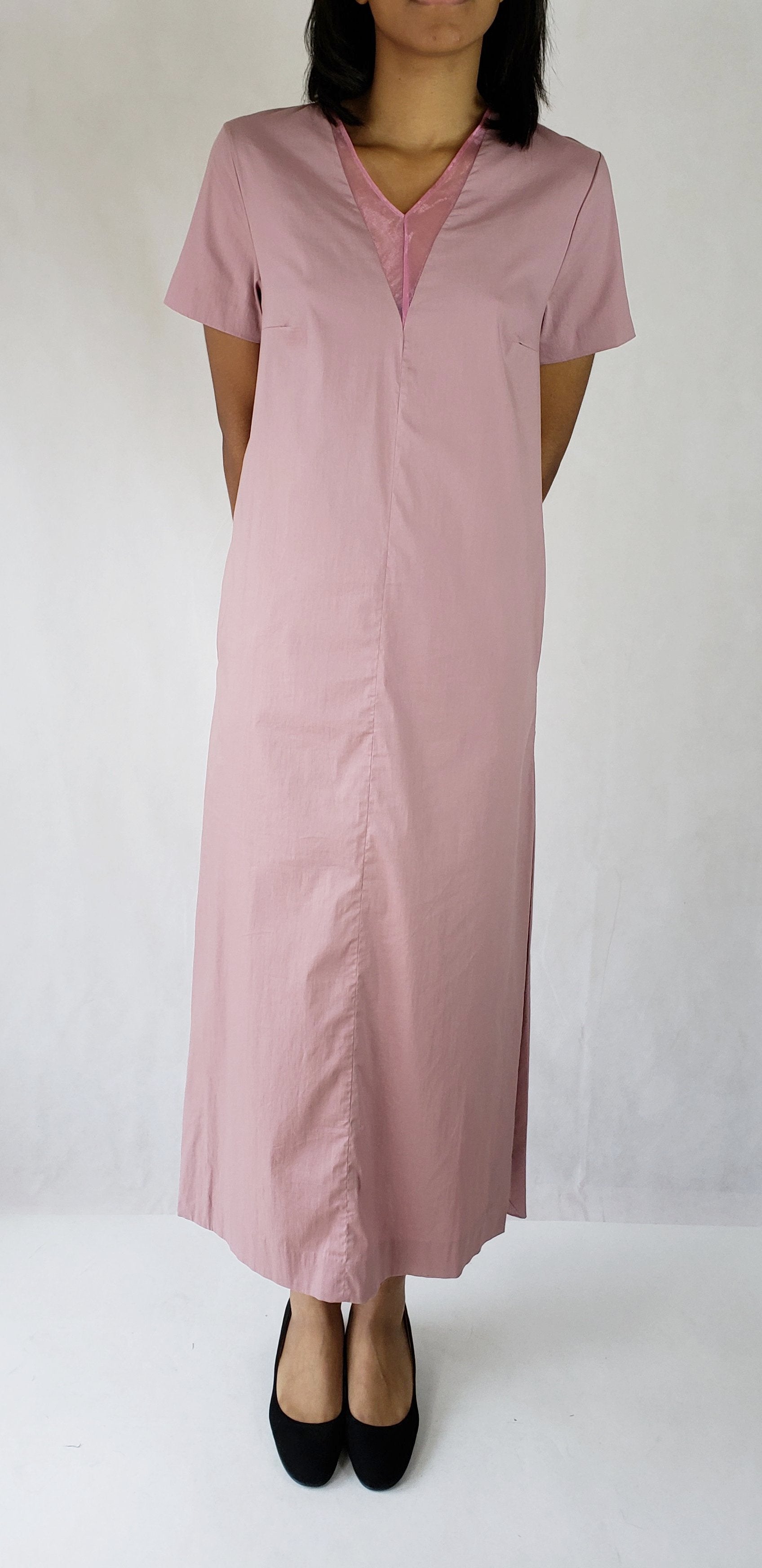 MAXI DRESS WITH DEEP V NECK - EEBRU