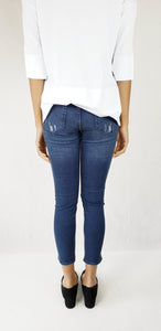 CROPPED SKINNY-FIT JEANS, MID RISE - EEBRU