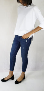 CROPPED SKINNY-FIT JEANS, MID RISE - EEBRU