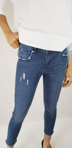 CROPPED SKINNY-FIT JEANS, MID RISE - EEBRU