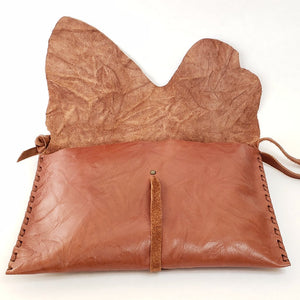 HAND-TAILORED NATURAL VIBRANT SHEEP SKIN CLUTCH - EEBRU