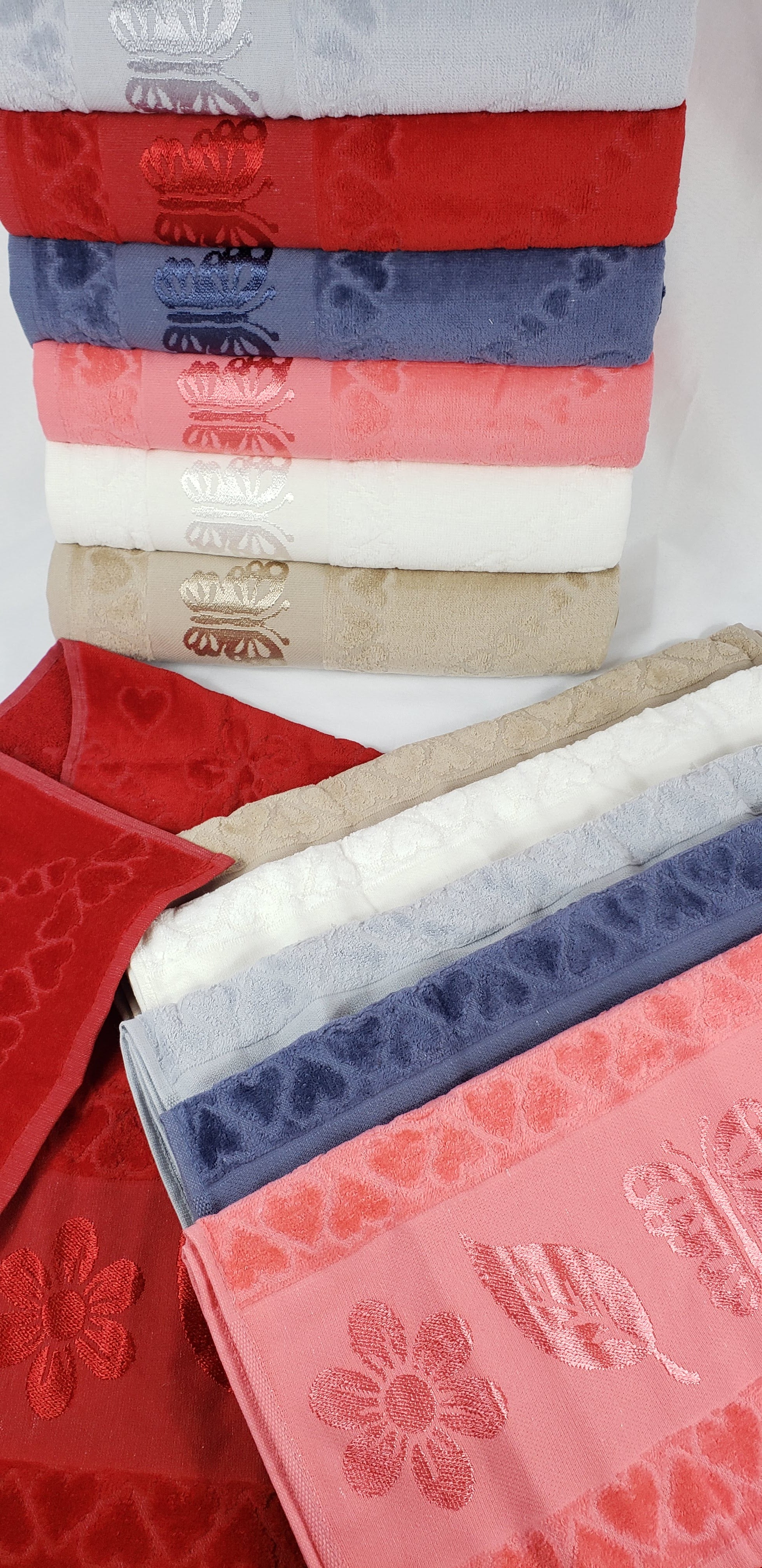 BATH / HAND VELVET TOWEL - Beige Butterfly