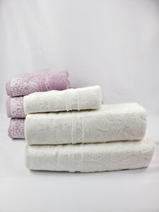 TOALLA DE BAÑO / MANOS Calidad Premium - BLANCO VIOLETA