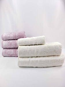 TOALLA DE BAÑO / MANOS Calidad Premium - BLANCO VIOLETA