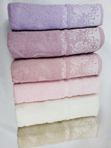 BATH / HAND TOWEL Premium Quality - BEIGE VIOLET