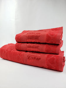 BATH / HAND VELVET TOWEL - Red Butterfly
