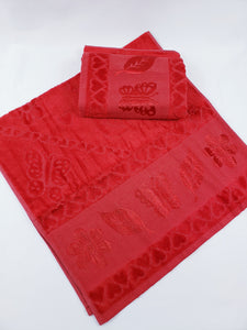 BATH / HAND VELVET TOWEL - Red Butterfly