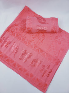 BATH / HAND VELVET TOWEL - Pink Butterfly