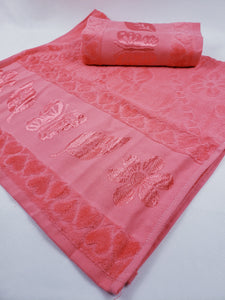 BATH / HAND VELVET TOWEL - Pink Butterfly
