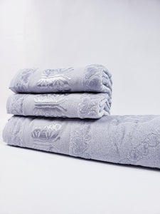 BATH / HAND VELVET TOWEL - Gray Butterfly