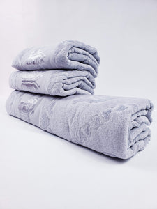 BATH / HAND VELVET TOWEL - Gray Butterfly