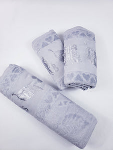 BATH / HAND VELVET TOWEL - Gray Butterfly