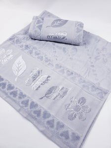 BATH / HAND VELVET TOWEL - Gray Butterfly
