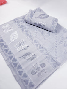 BATH / HAND VELVET TOWEL - Gray Butterfly