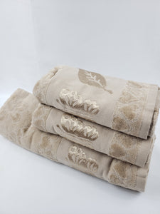BATH / HAND VELVET TOWEL - Beige Butterfly