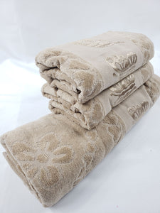BATH / HAND VELVET TOWEL - Beige Butterfly