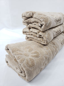 BATH / HAND VELVET TOWEL - Beige Butterfly