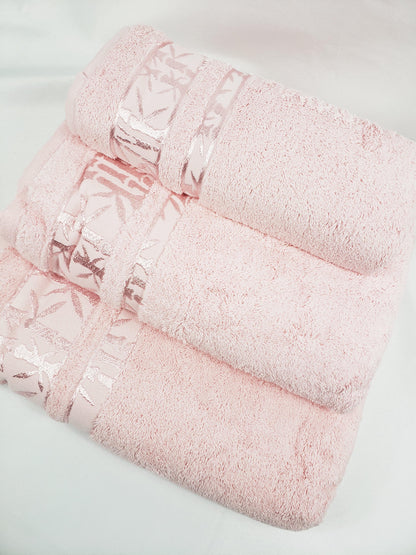 Pink Bath Towel Set - Thick Premium Quality