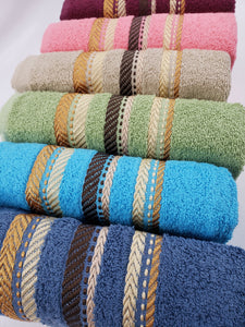 TOALLA DE BAÑO / MANOS Calidad Premium - RAYA ROMANA VERDE