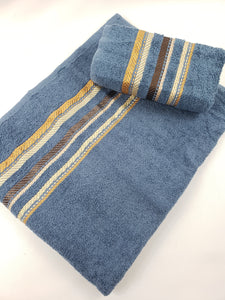 TOALLA DE BAÑO / MANOS Calidad Premium - RAYA ROMANA MARINO