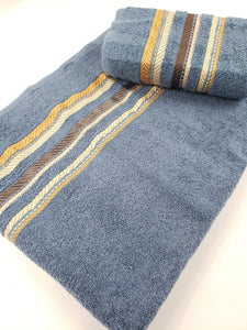 TOALLA DE BAÑO / MANOS Calidad Premium - RAYA ROMANA MARINO