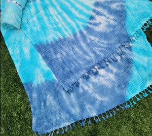 Bath Towel, Waffle Towel, Turkish Beach Towel, Handmade Tie dye