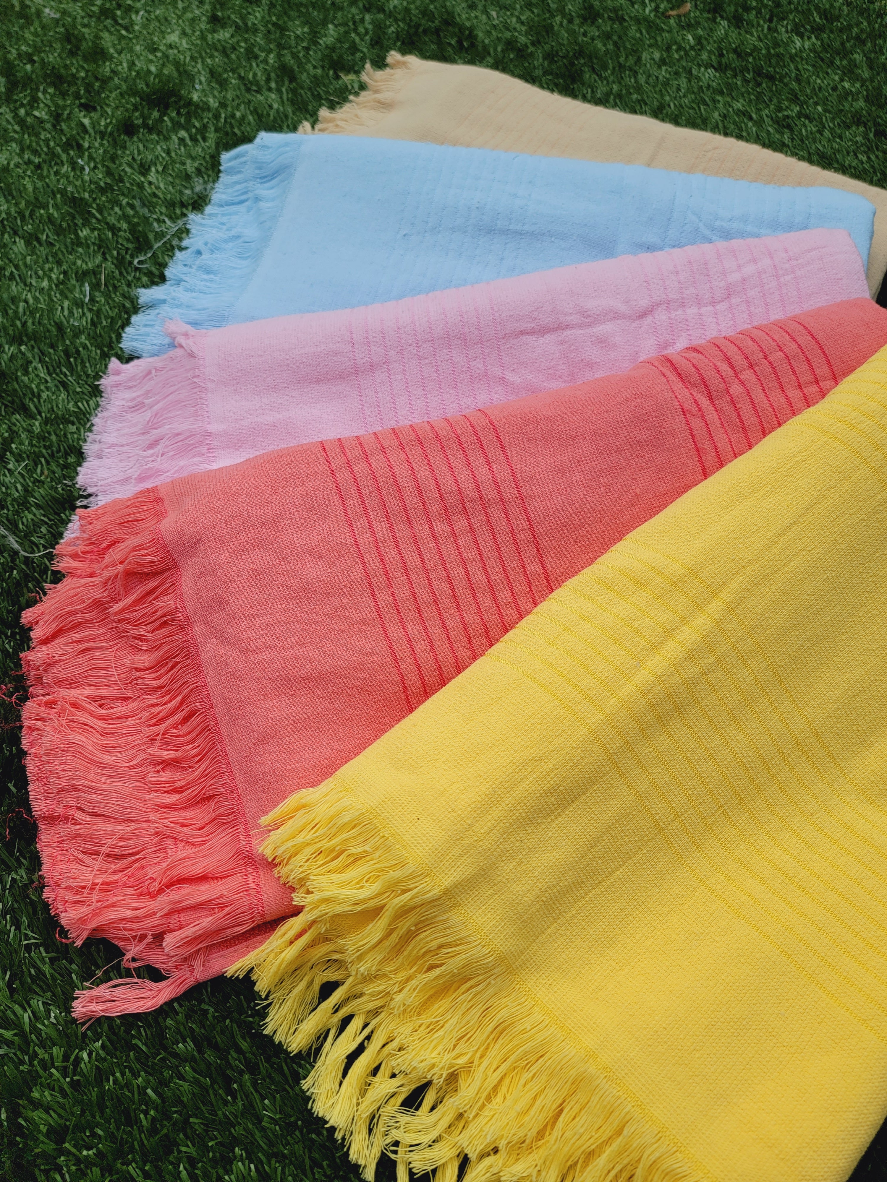 One sided Terry Towel - Sand free beach and Bath towel- Pink