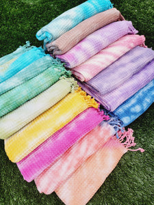 Bath Towel, Waffle Towel, Turkish Beach Towel, Handmade Tie dye