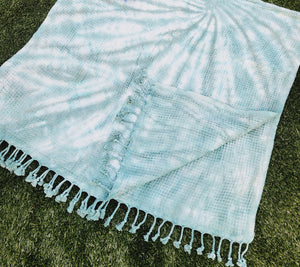 Bath Towel, Waffle Towel, Turkish Beach Towel, Handmade Tie dye