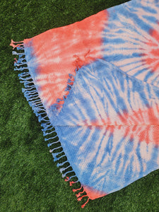 Bath Towel, Waffle Towel, Turkish Beach Towel, Handmade Tie dye