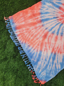 Bath Towel, Waffle Towel, Turkish Beach Towel, Handmade Tie dye