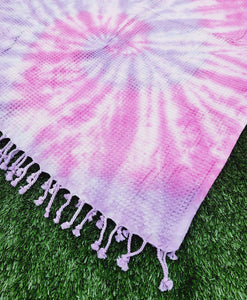 Bath Towel, Waffle Towel, Turkish Beach Towel, Handmade Tie dye