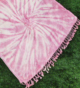 Bath Towel, Waffle Towel, Turkish Beach Towel, Handmade Tie dye