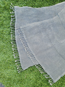 Waffle Towel, Throw Lightweight Quick Dry - Indigo Black