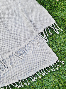 Waffle Towel, Throw Lightweight Quick Dry - Gray