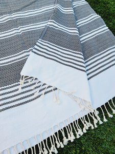 Turkish Towel - Easy Carry Quick Dry Throw - Black