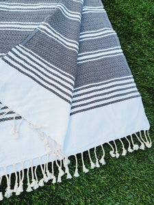 Turkish Towel - Easy Carry Quick Dry Throw - Black