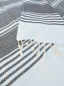 Turkish Towel - Easy Carry Quick Dry Throw - Black