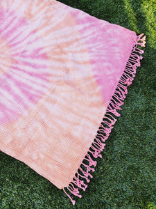 Bath Towel, Waffle Towel, Turkish Beach Towel, Handmade Tie dye